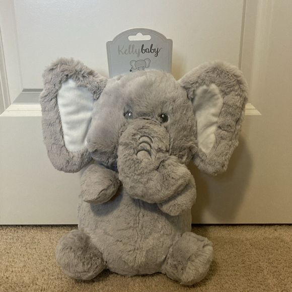 Kellytoy | Toys | Nwt Kelly Baby Seated Gray Elephant Rattle 1 Plush ...